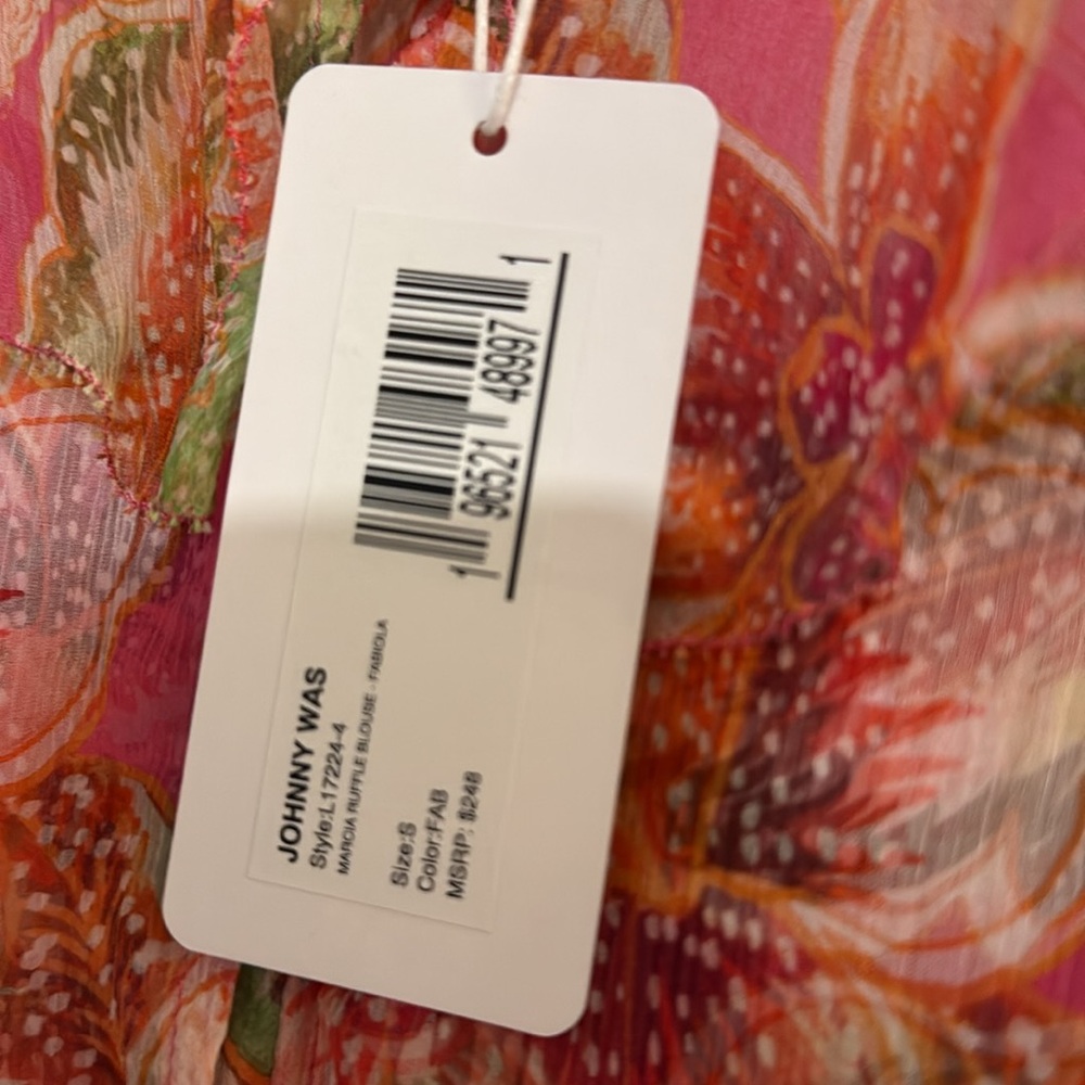 Jade by Johnny Was Marcia Ruffle Blouse with matching camisole, size small w tag - Picture 4 of 10
